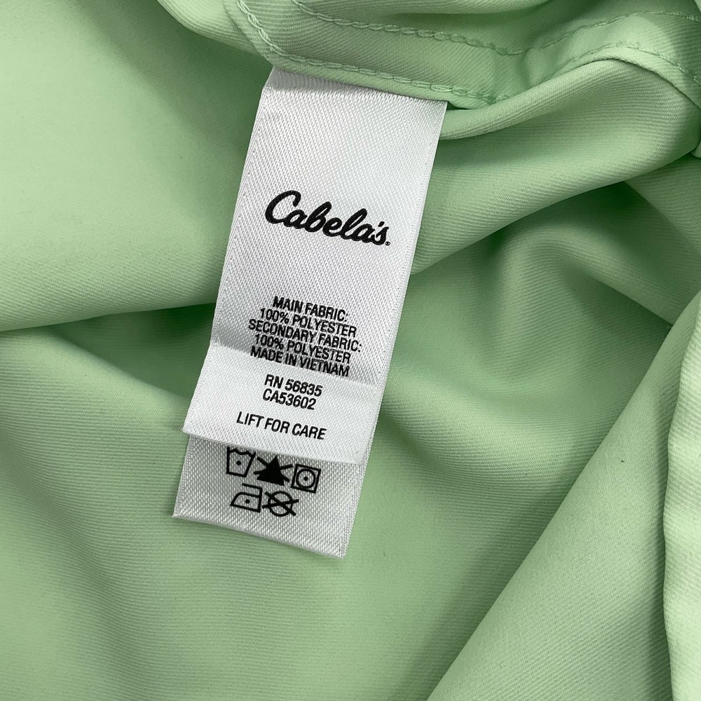 Cabelas Mens Fishing Shirt Large Green Long Sleeve UPF 30 Ventilated Button Down - Picture 8 of 10
